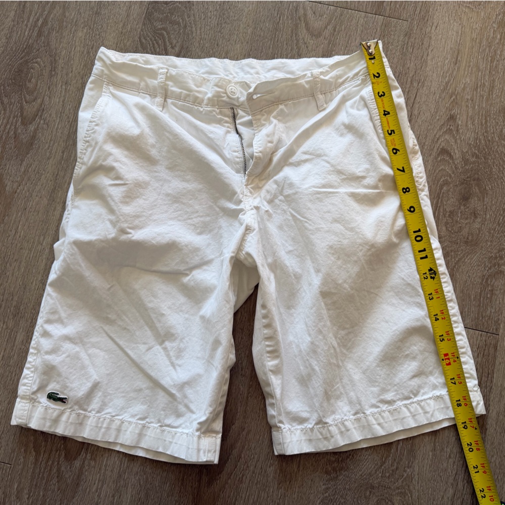 Lacoste White Chino Shorts Mens 30 Cotton Twill Classic Fit Preppy - Picture 10 of 11